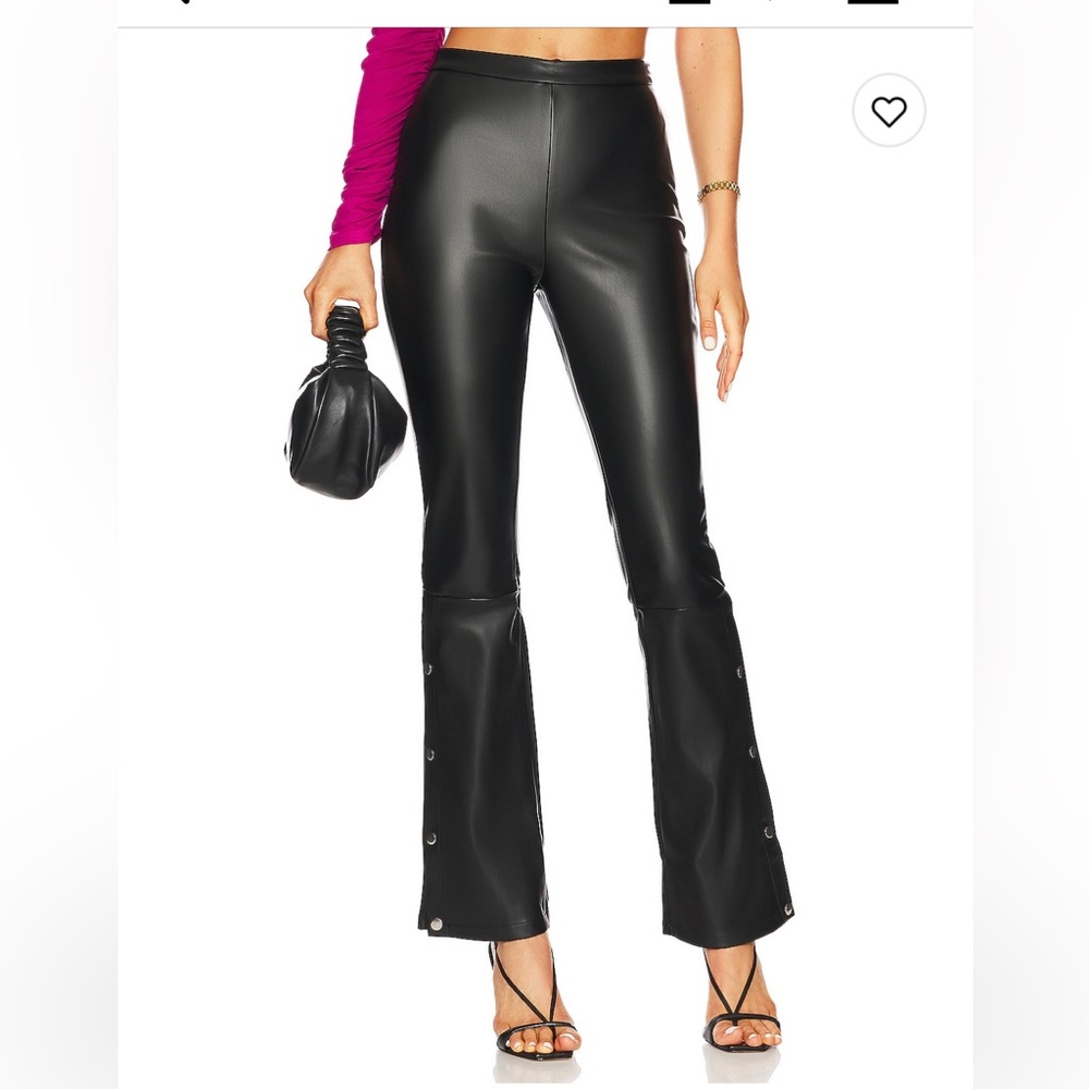 Superdown leather (pleather) pants with buttons, size small
